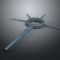 Metallic Circular Structure With Extended Arms 3D Engineering Model Design